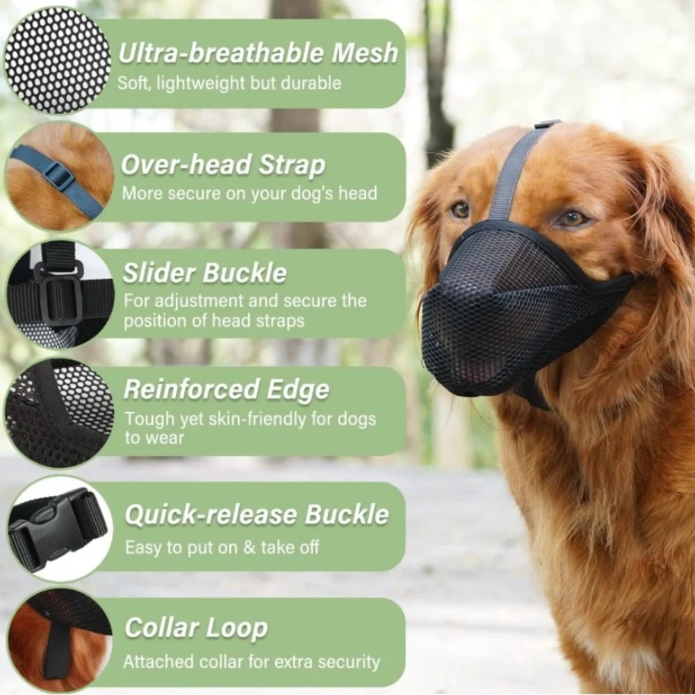 Mayerzon Soft Mesh Humane Dog Muzzle Comfortable Black XS NWT